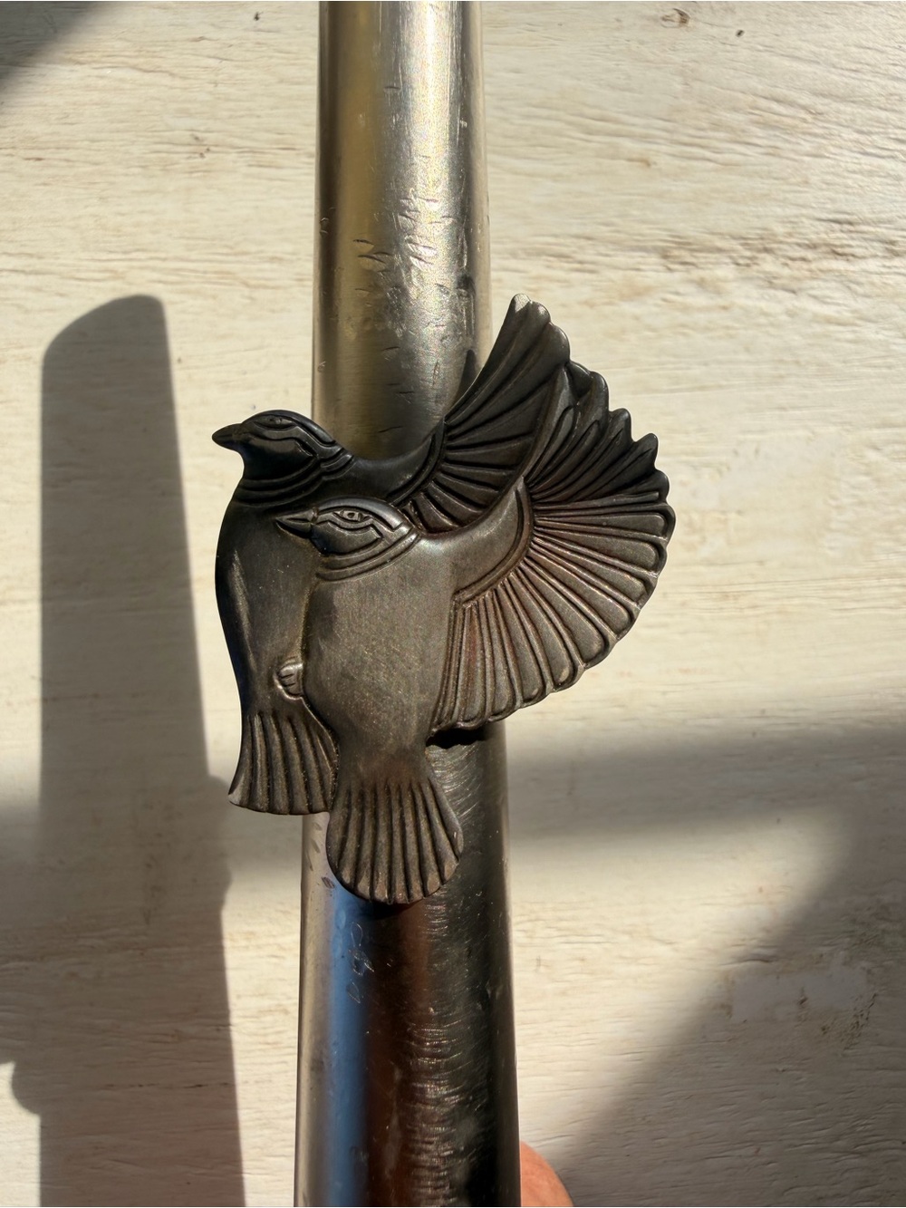 Up-cycled sterling silver ring- Egyptian Birds - Vintage ooak